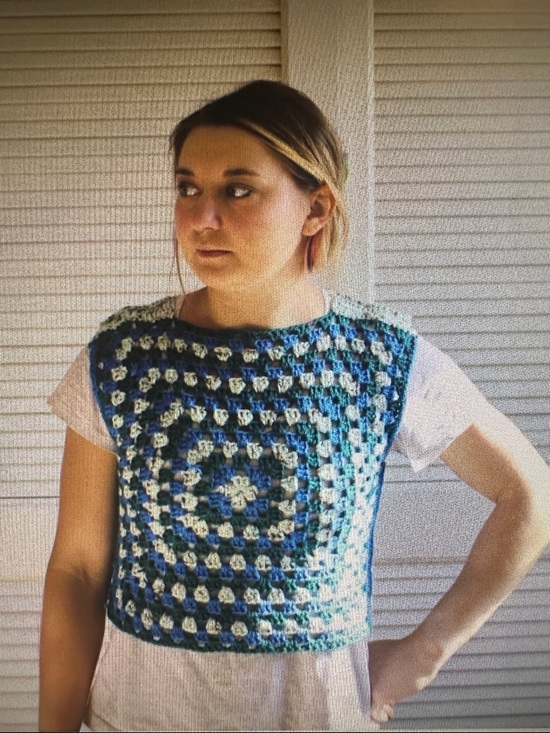 Handmade Tops - Handmade Crochet Granny Square Vest Top